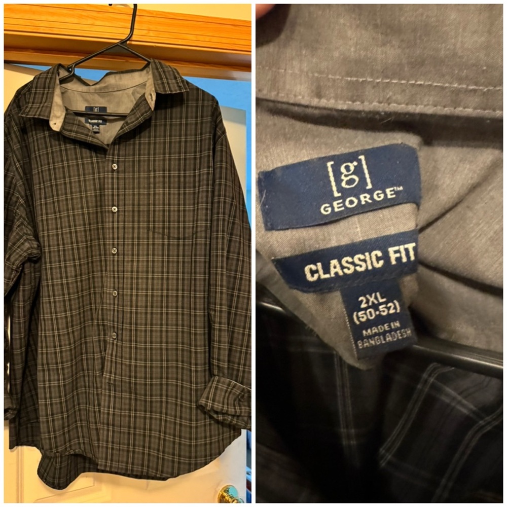 George XXL long sleeve collared shirt